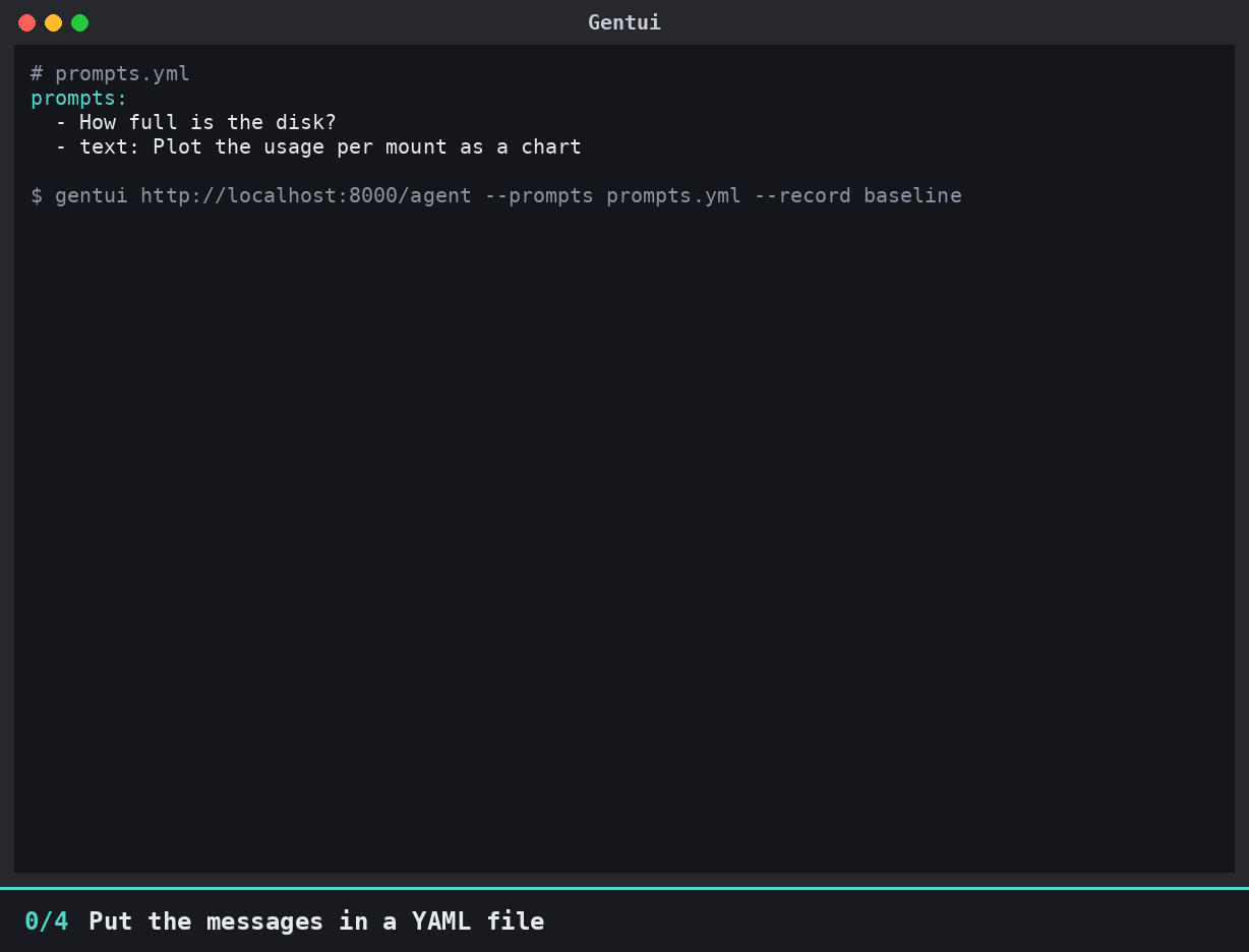 Running a set of prompts from a YAML file